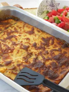 Bechamel on top of Moussakas image