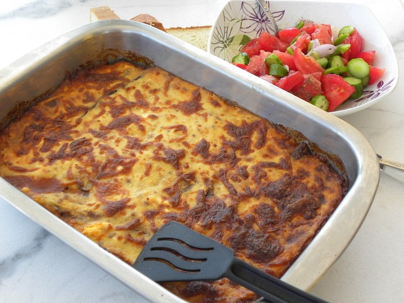 Bechamel on top of Moussakas image
