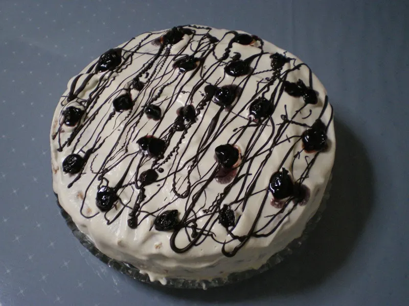 Chocolate and Sour cherries cake image