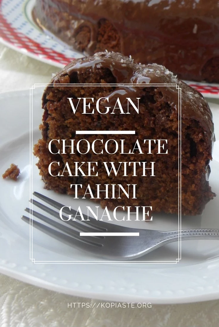 Collage Vegan Chocolate Cake with Tahini Ganache image