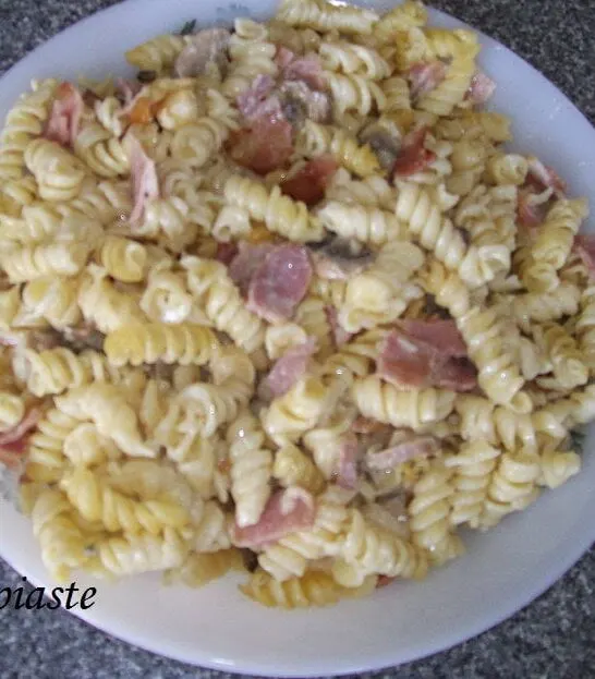 Fussili pasta with 4 different cheeses