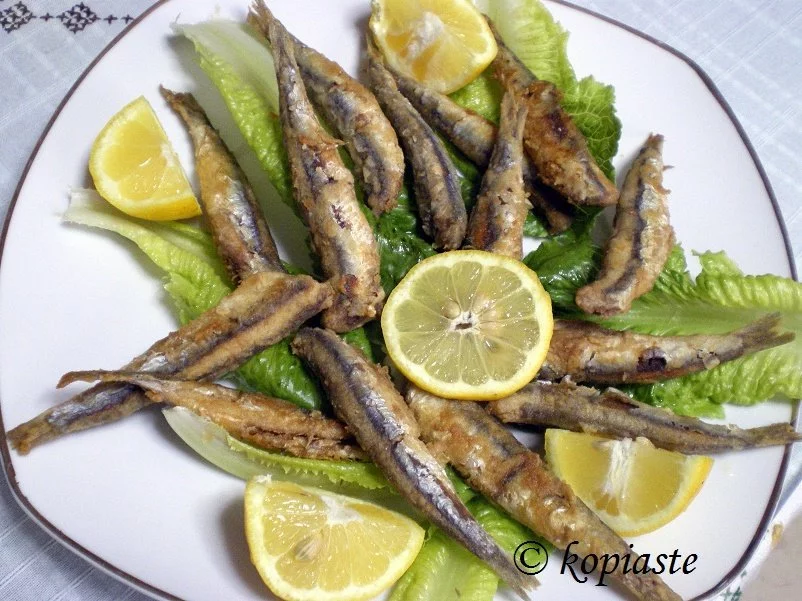 Gavros fried anchovies image