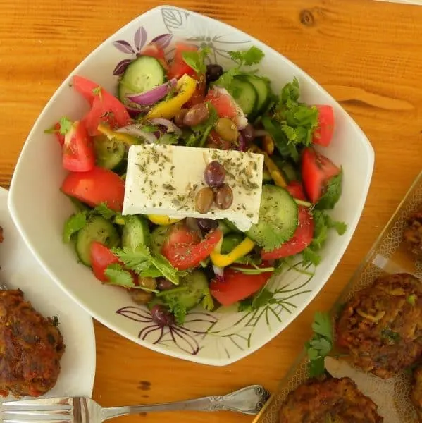 Cypriot Greek salad with coriander image