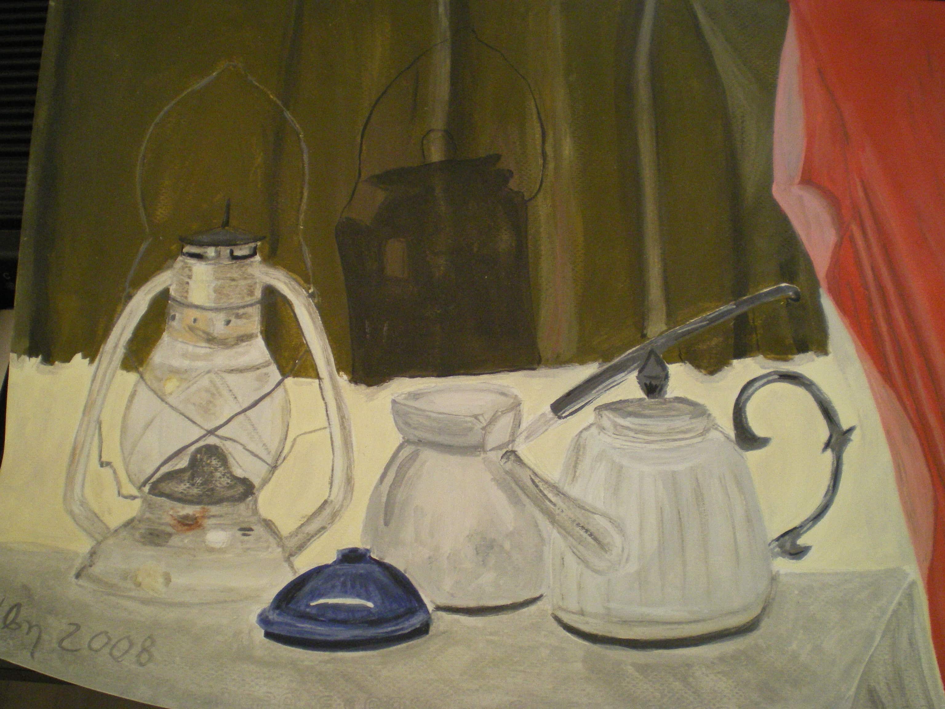 Tea pot and lamp image