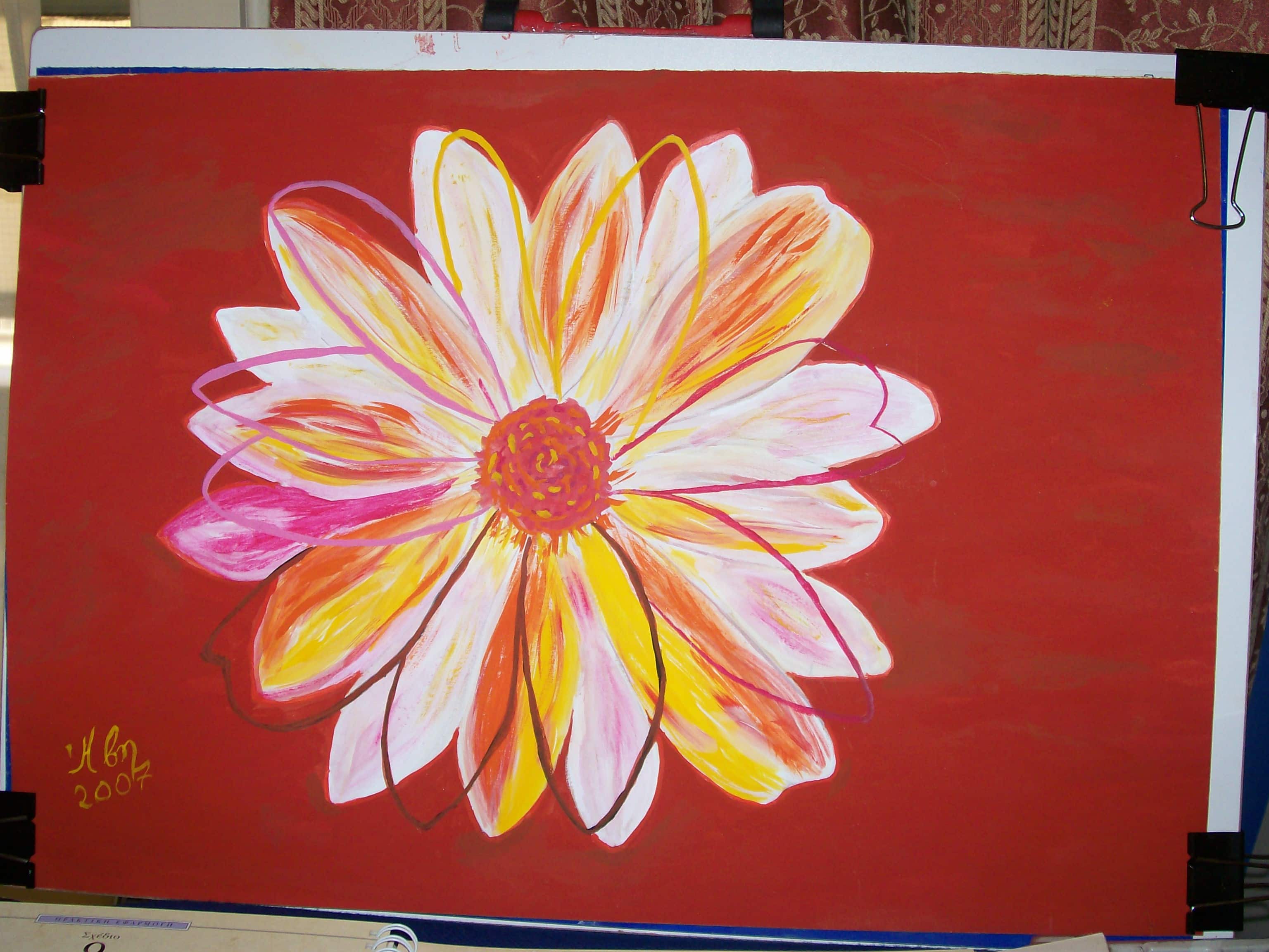 Daisy red background image