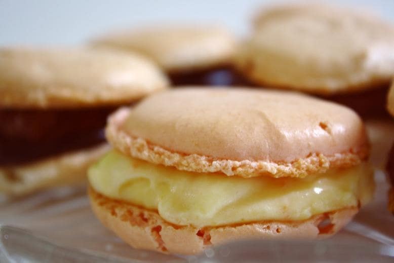 Macarons with pastry cream image