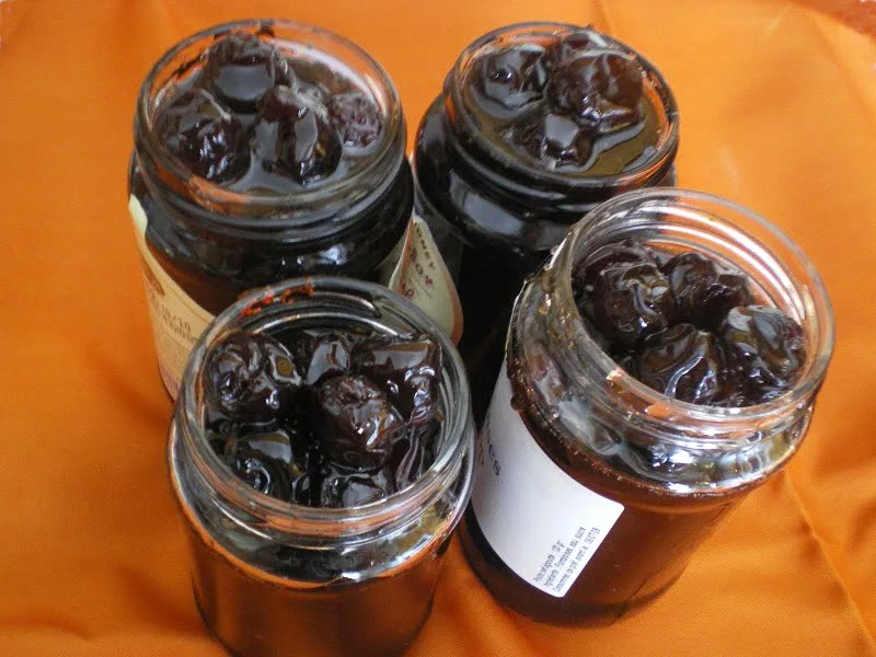 Sour cherries in jars image
