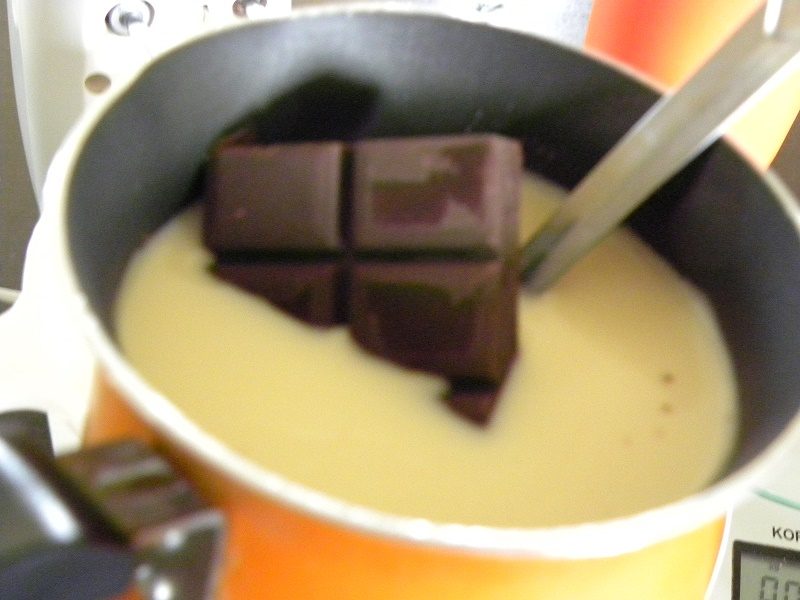making chocolate pastry cream image