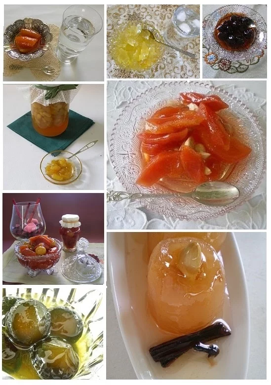 collage various fruit preserves image