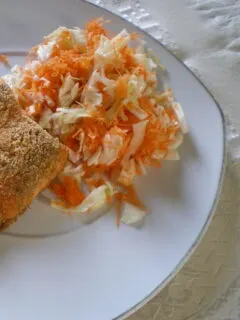 lahano karoto salad with salmon image