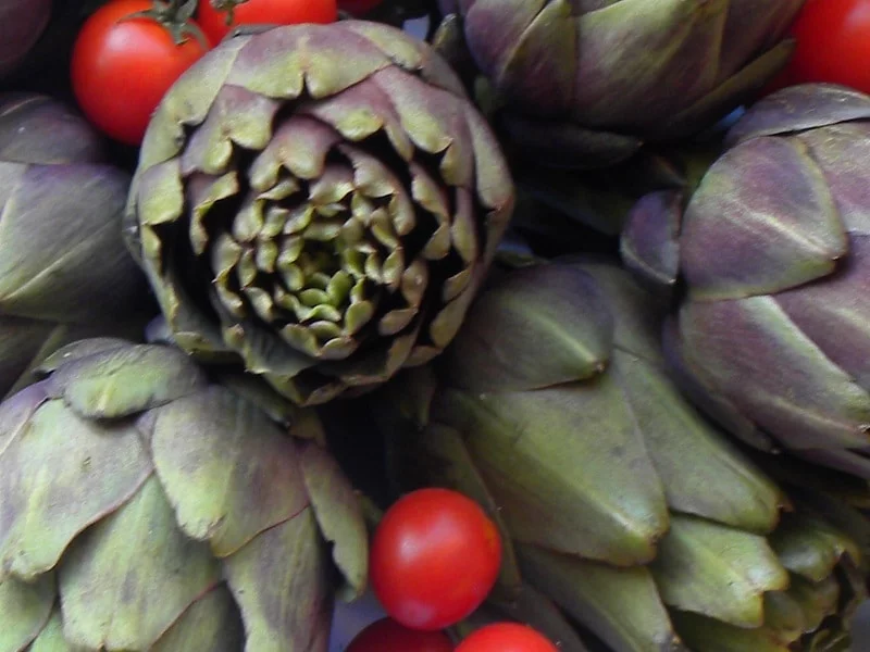 Artichokes in the market photograph