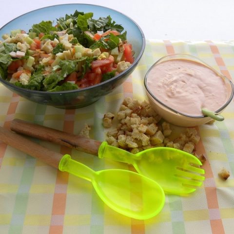 Easy to make Chef's Salad and Thousand Island Dressing