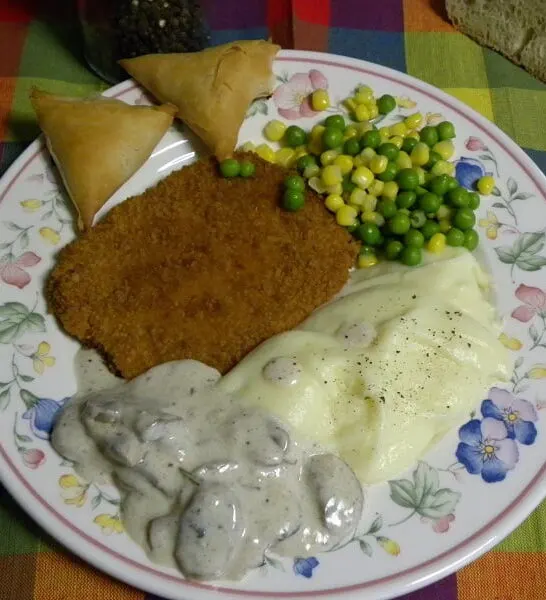 Wiener Schnitzel and Mushroom Sauce
