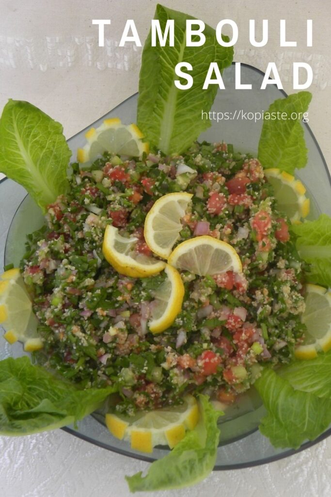 Collage Cypriot tambouli salad image