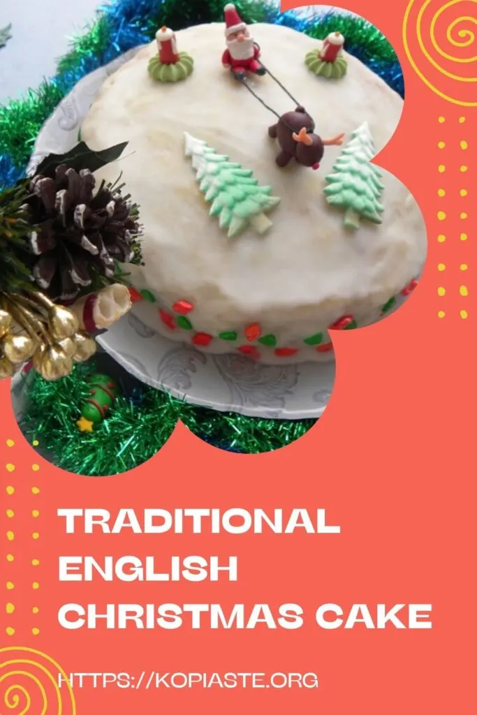 Collage Traditional English Christmas Cake image