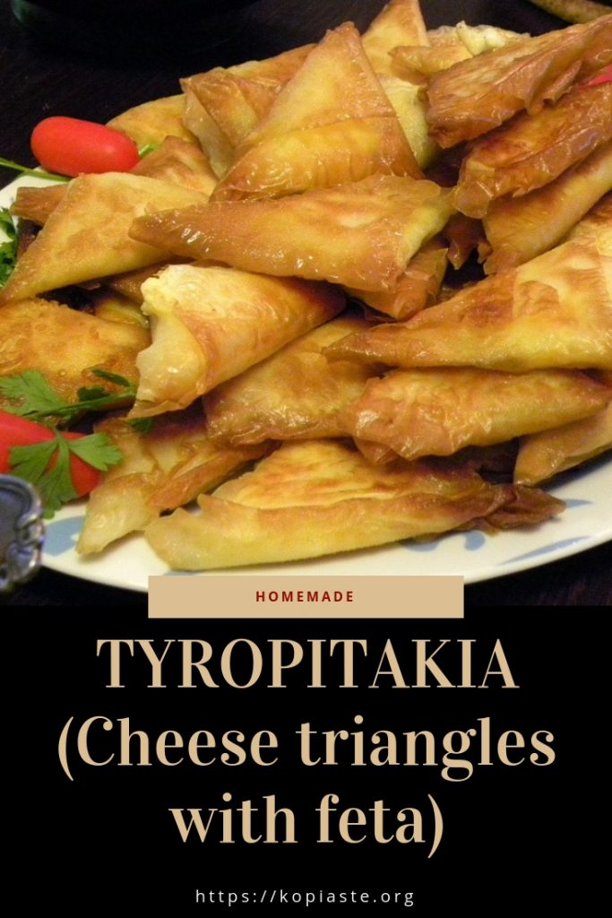 Collage Tyropitakia Cheese triangles with feta image