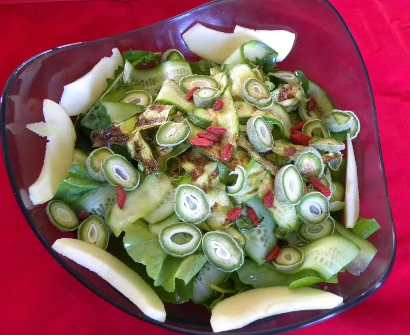 Green almonds tsagala salad image