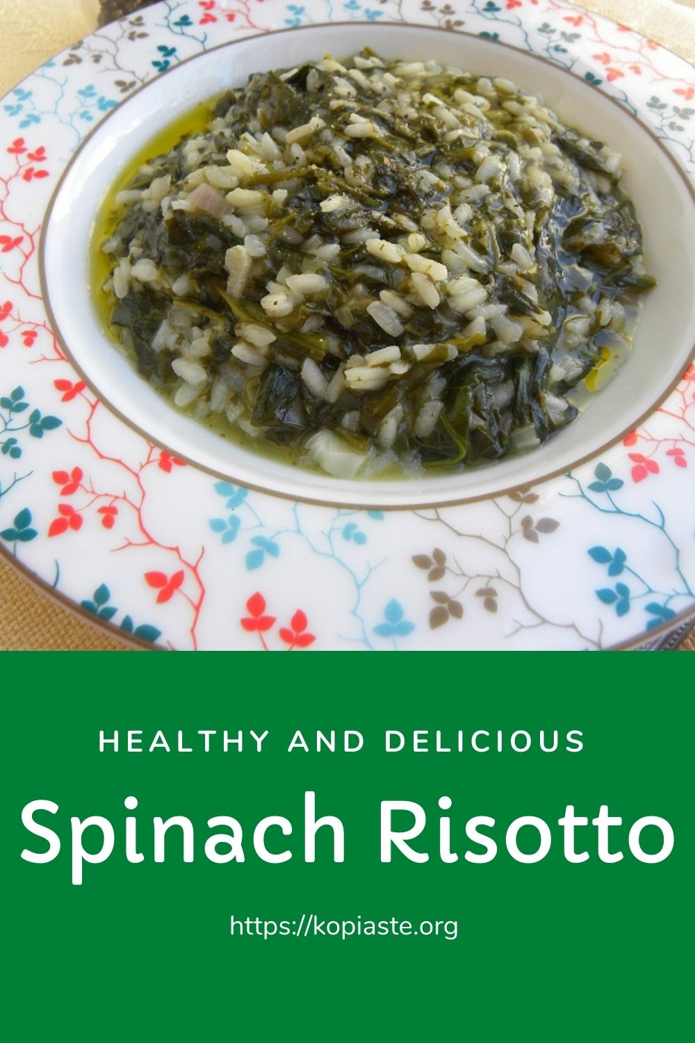 Greek Vegan Aromatic Spinach Risotto Kopiaste..to Greek Hospitality