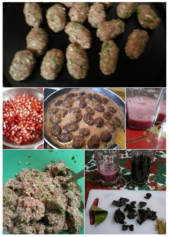 Collage meatballs in pomegranate sauce image