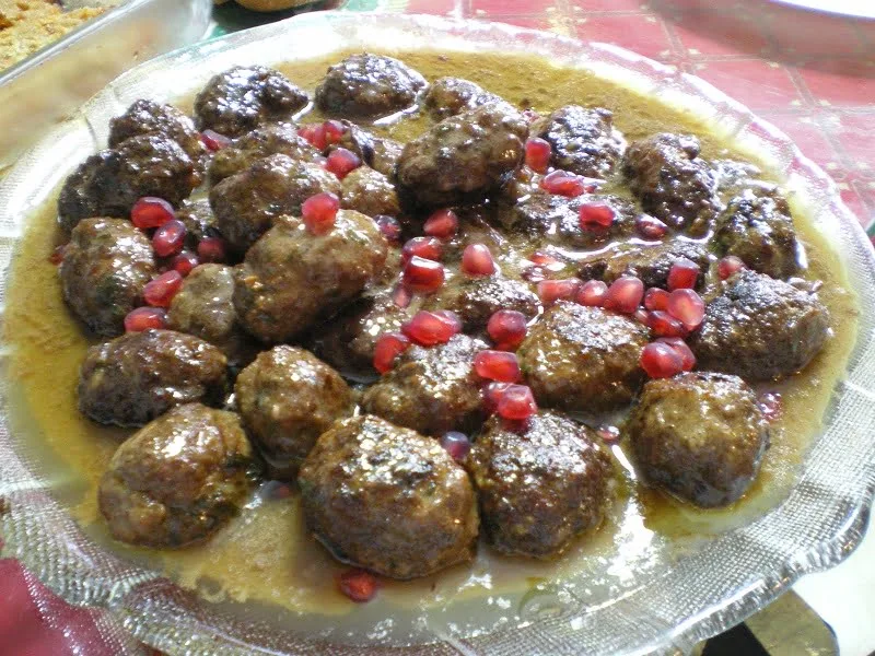 Greek Meatballs keftedes with pomegranate image