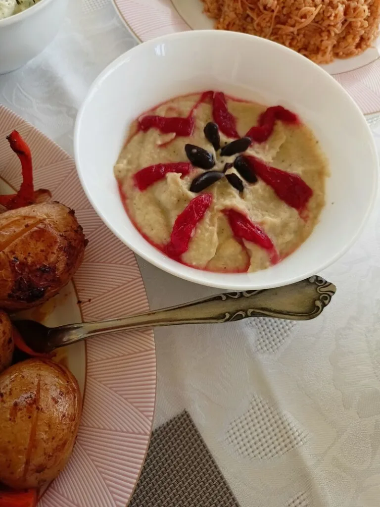Melitzanosalata with roasted red peppers image