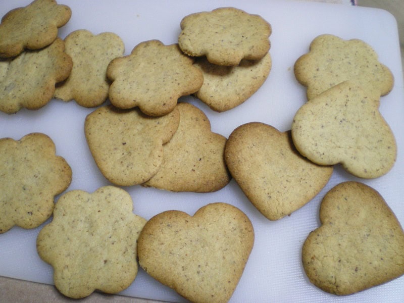 Baked cookies before adding the chocolate on top image