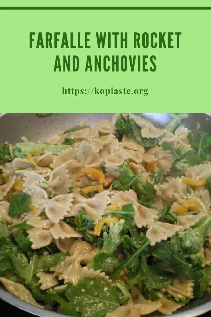 Collage Farfalle with rocket and anchovies image
