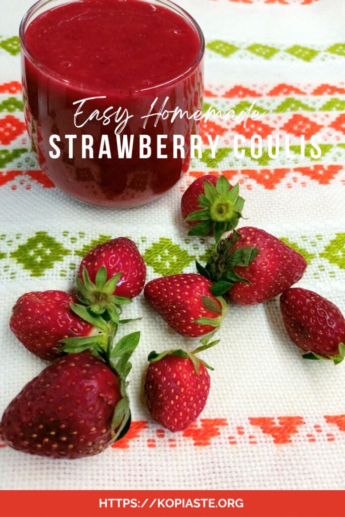 Collage easy Strawberry coulis with fresh strawberries image