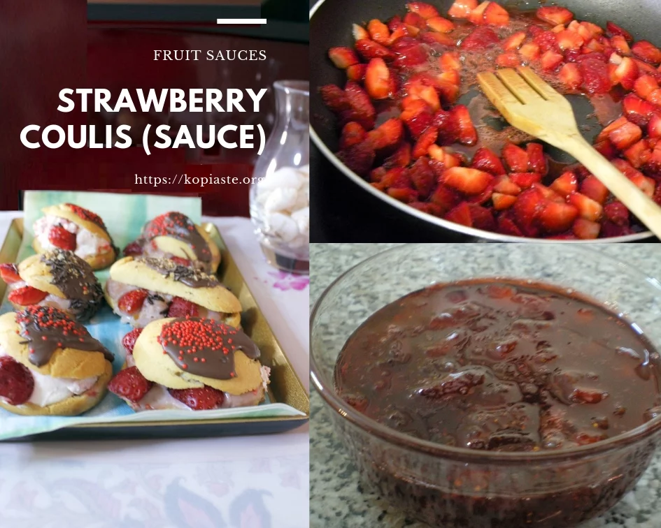 collage strawberries sauce image