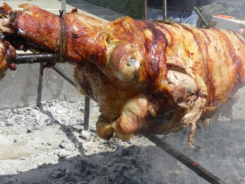 Ovelias Whole Lamb Roasted on the Spit and Cypriot Souvla Kopiaste
