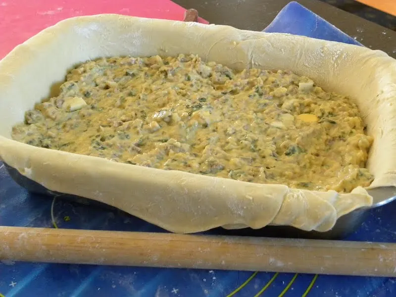 Lamb pie with homemade phyllo before baking image