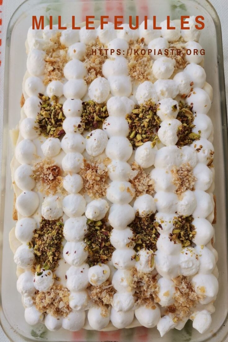 Mille-feuille with Diplomat Cream and Pistachios - Kopiaste..to 