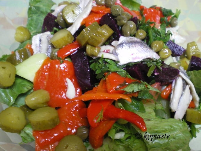 Making Greek Salad