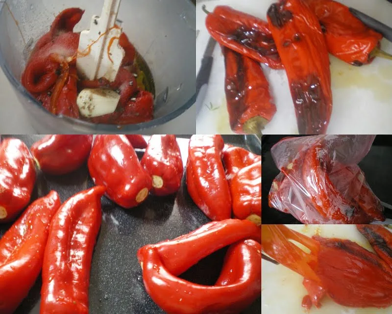 Collage Piperies red peppers image