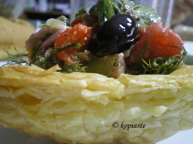 salad in puff pastry