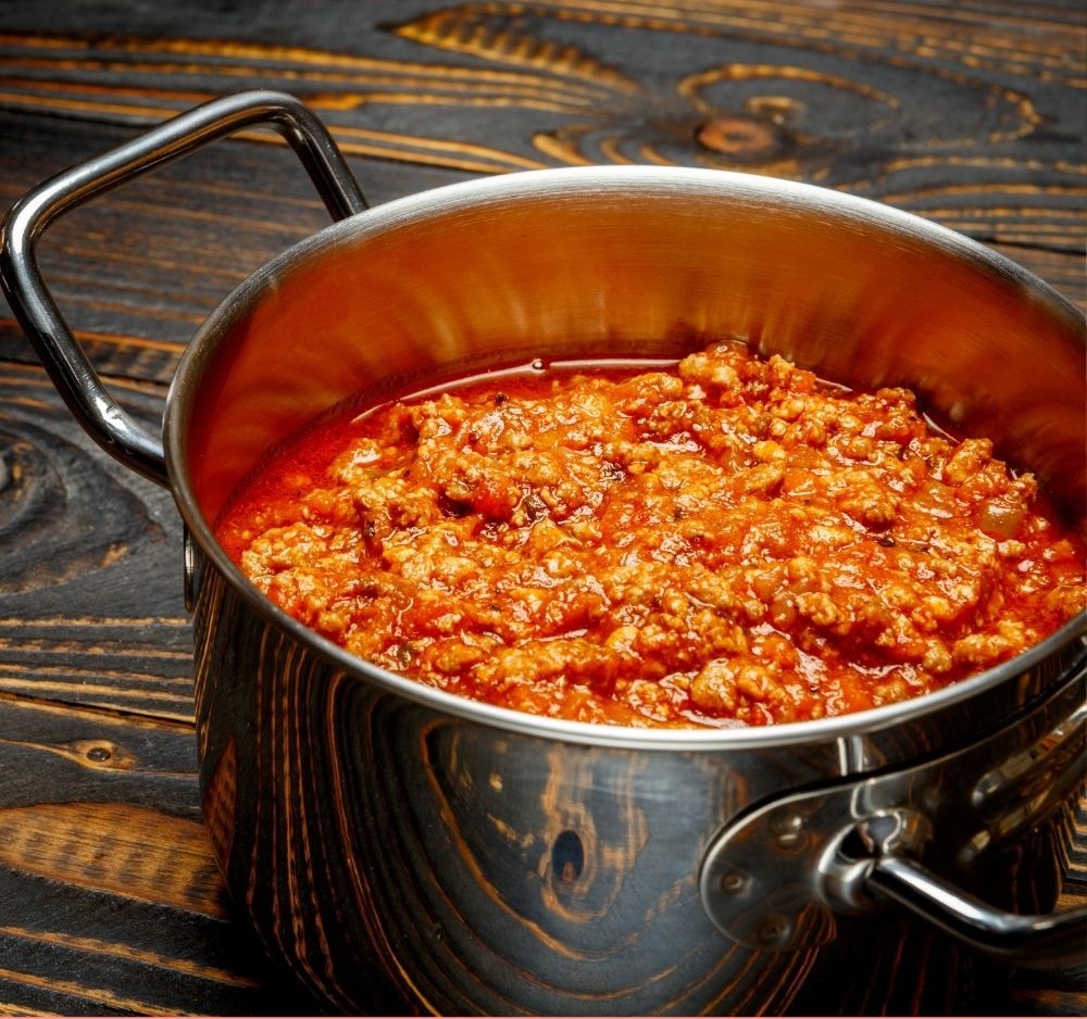 Greek Meat Sauce in a pot image
