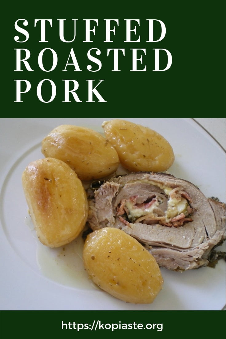 Collage PORK roast with vine leaves image