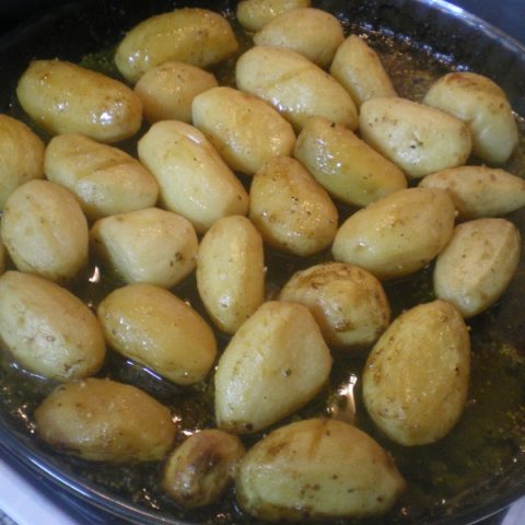 Greek roasted lemony potatoes picture