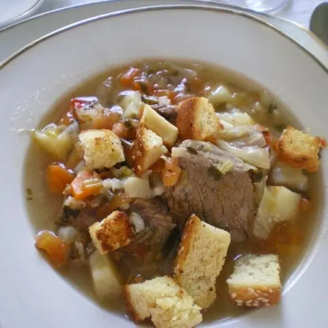 Veal soup with vegetables image