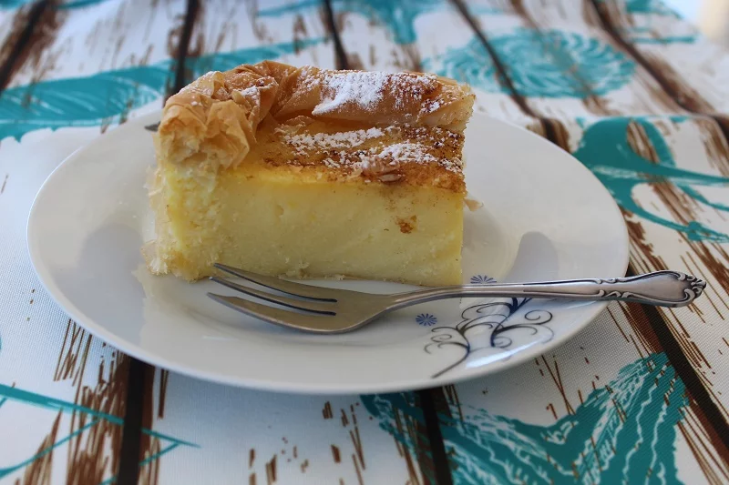 Galatopita with phyllo cut image