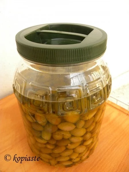 Green Olives in a jar image