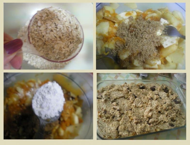 collage autumn fruit crumble image