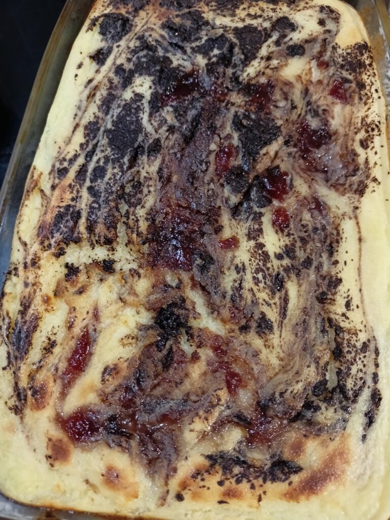 galatopita with chocolate and strawberry jam image