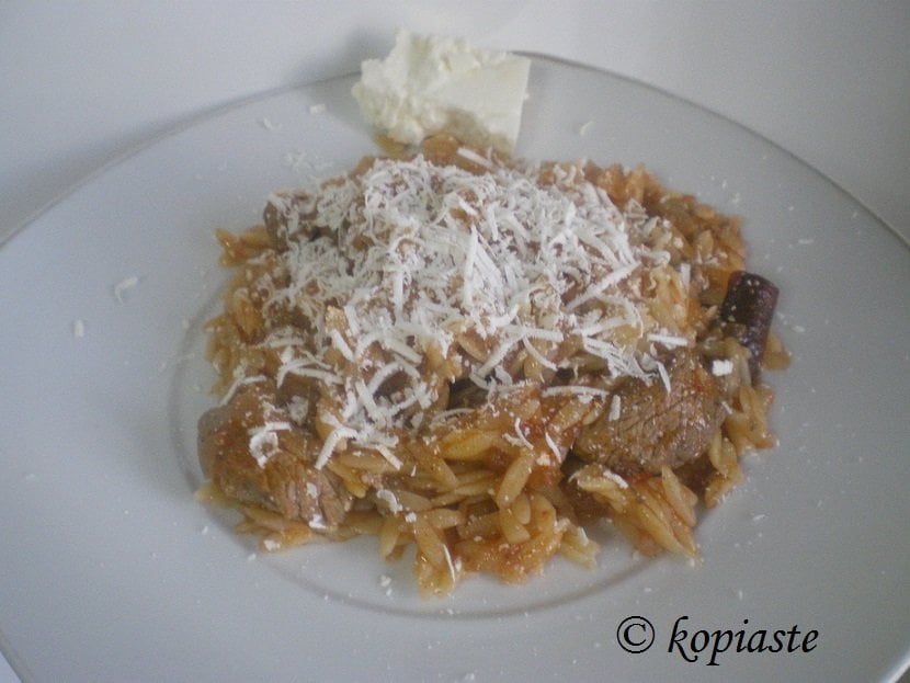 Moscharaki Giouvetsi (Veal with Orzo) Kopiaste..to Greek Hospitality