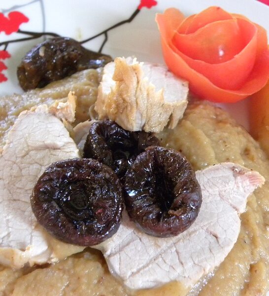 Pork Tenderloin with Quince, Prunes and Chestnuts