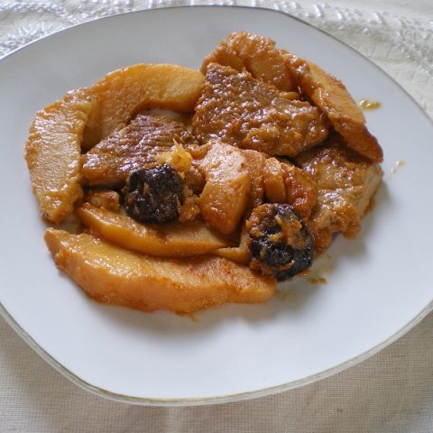Quince, pork and prunes image