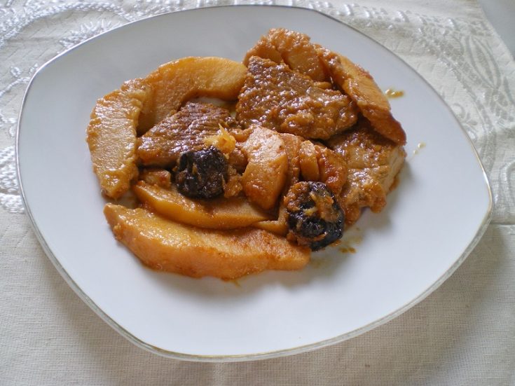 Pork Tenderloin with Quince, Prunes and Chestnuts Kopiaste..to Greek