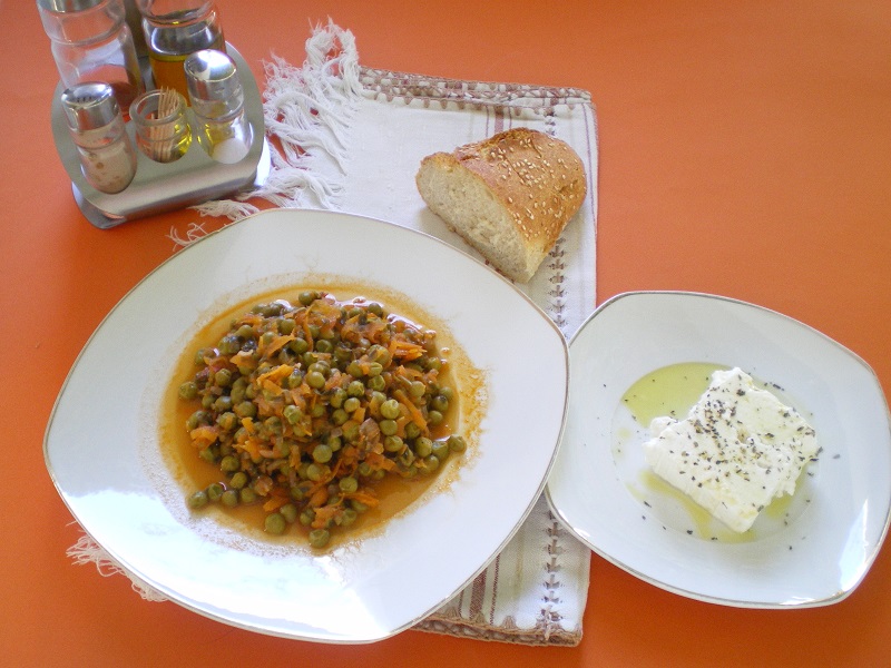 Arakas Laderos (Peas with Carrots) Kopiaste..to Greek Hospitality