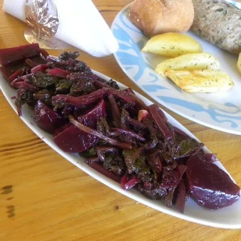 Beet salad with leaves image