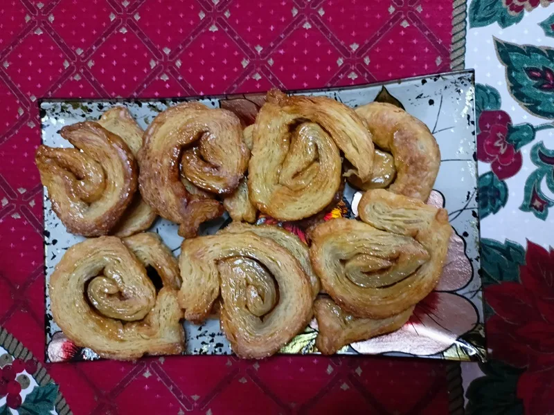 Baked dough with cinnamon and sugar image